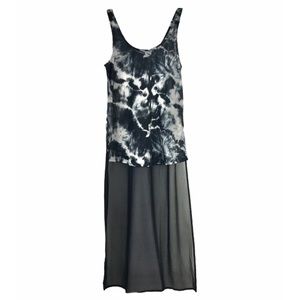 Express hi-lo sheer chiffon tiedye tank top